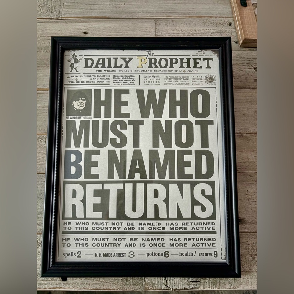 The Daily Prophet newspaper print featuring Dumbledore #HarryPotter framed 8x10